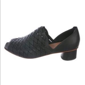 Rachel Comey Gaia Woven Peep Toe Black Heel sz 7